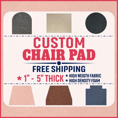 Custom CHAIR PAD, Chair CUSHION, stool pad with Chenille and Velvet Fabric - image1